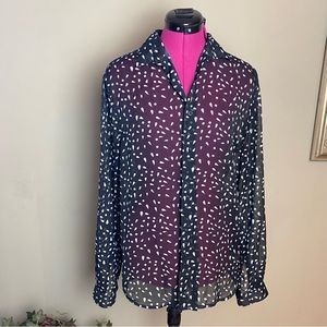 ASOS black sheer blouse Sz S